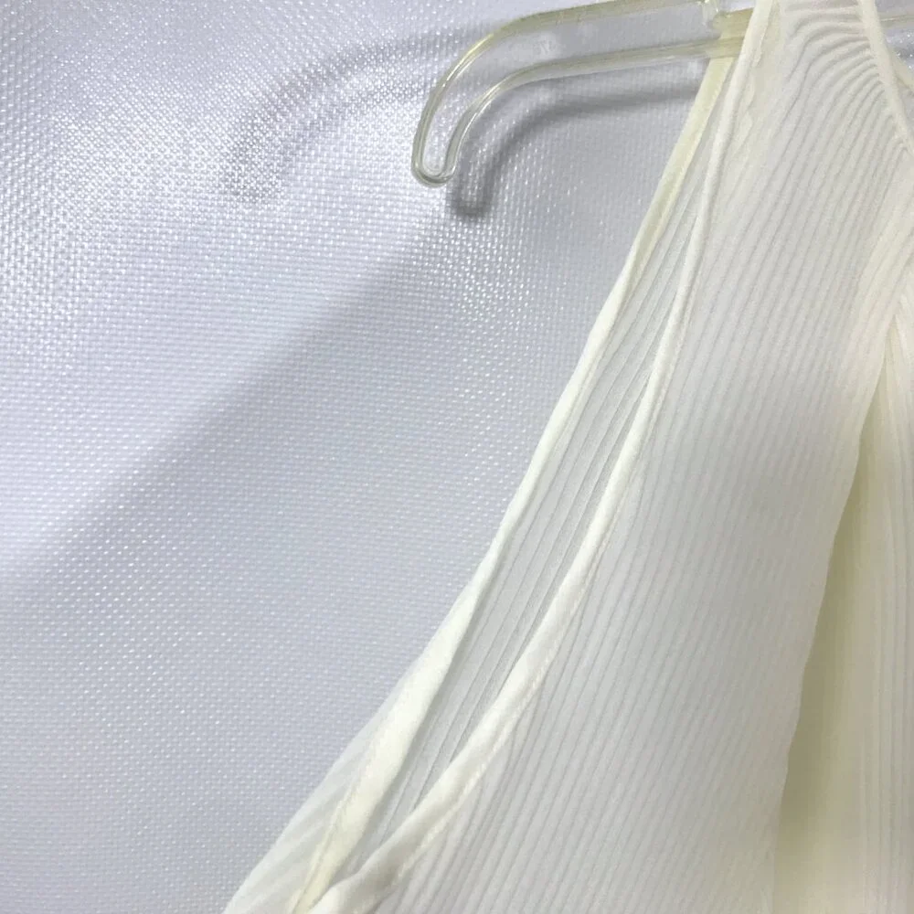 Sanctuary Accordion Pleat Cold Shoulder Tunic Blouse Ivory L - Picture 5 of 10